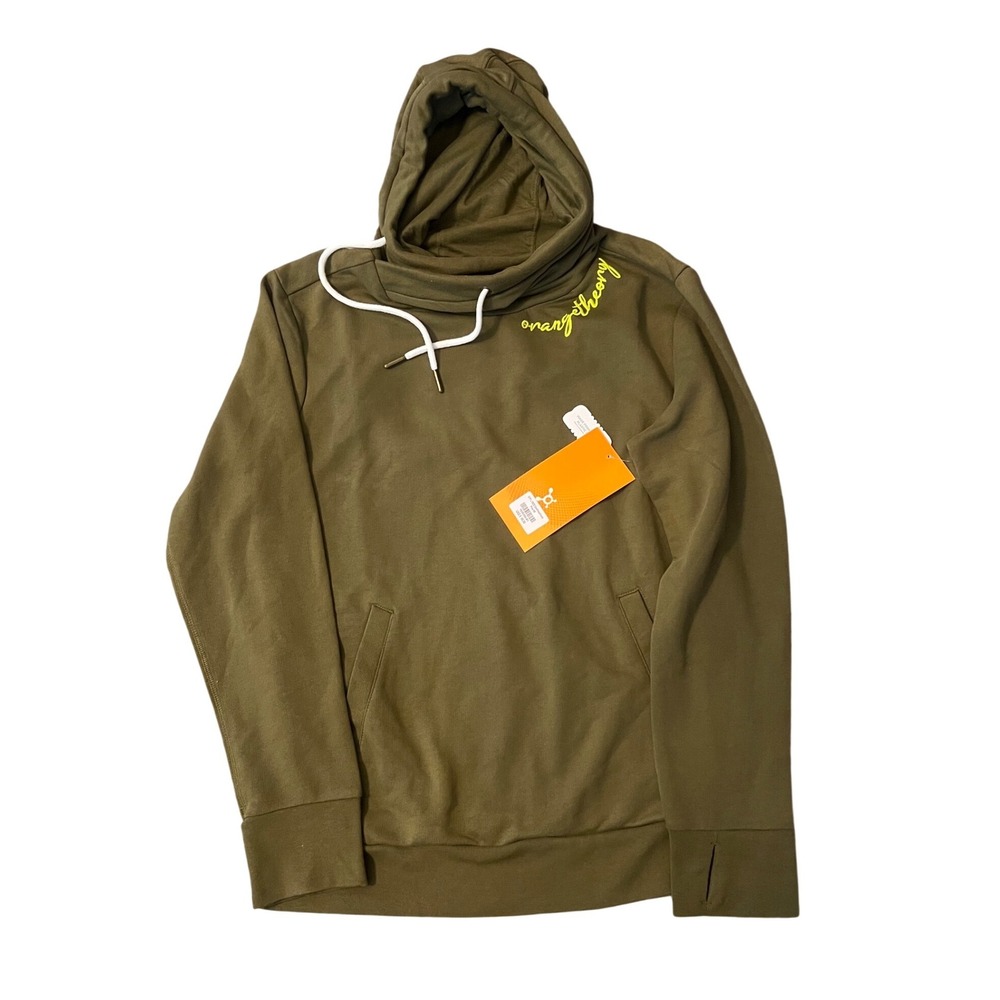 NWT Orangetheory Fitness Womens Pine Green Cowl Neck Hoodie Sweatshirt Small